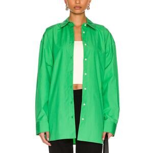 Loulou Studio 'Espanto' Green Poplin Shirt Size S